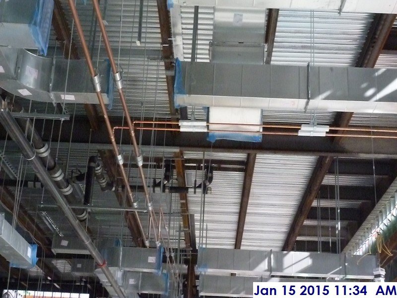 Copper piping-duct work at the 4th floor Facing East